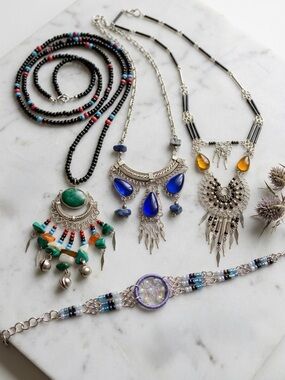 Vintage Boho Silver Style Jewelry Bundle